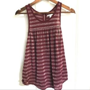 American Eagle Outfitters AEO Maroon Shimmer Tank